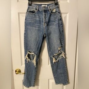 Pacsun Dark Wash/High Rise Straight Jeans- Size 25